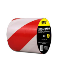 自黏性PVC地板劃線膠帶（紅色/白色）100mm×22m 警示膠帶 地面標線膠帶14340