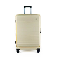Samel FGD533 28寸PC高級可擴展前開行李箱 - 米黃色| 防盜拉鍊 TSA鎖 | 萬向輪設計