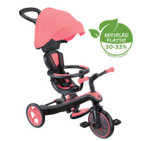 Globber 634 EXPLORER TRIKE 4in1 兒童探索四合一滑板車-珊瑚粉 | 適合1-5歲 | 滿足四個成長階段需求