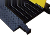 重型5槽線保護帶 橡膠線槽減速帶 線保護墊 軟管保護帶 11113 - 黃/黑900×500×55mm