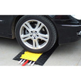 重型5槽線保護帶 橡膠線槽減速帶 線保護墊 軟管保護帶 11113 - 黃/黑900×500×55mm