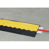 重型5槽線保護帶 橡膠線槽減速帶 線保護墊 軟管保護帶 11113 - 黃/黑900×500×55mm