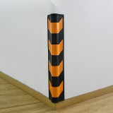 反光牆角保護器（圓角）防撞護角 橡膠護牆角 反光條 11400 - 黃黑H800x120x120mm