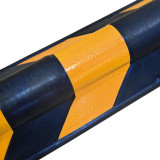 反光牆角保護器（圓角）防撞護角 橡膠護牆角 反光條 11400 - 黃黑H800x120x120mm