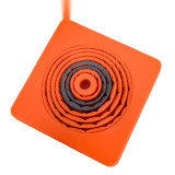 伸縮式反光路錐 便攜折疊路錐 反光路錐 帶警示燈 11123 - 橘色底座25x25x3cm 高50cm