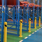 鋼製低位防撞柱 金屬防撞樁 隔離柱 堆高機防撞柱 11213 - 黃色Φ115×H610×W200mm