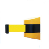 壁掛式伸縮分隔帶 牆面掛壁式警戒隔離線 工廠車間銀行商場護欄安全線 長5m黃色 11216 - 黃/黑14.5*9.5cm 隔離帶長5m
