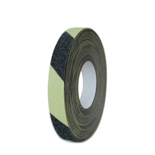 自發光防滑膠帶 磨砂地面階梯防滑安全提示貼 條紋款 2.5cm×18m 11635 - 黑色條紋25mm×18m