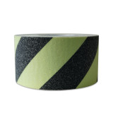 自發光防滑膠帶 磨砂地面階梯防滑安全提示貼 條紋款 10cm×18m 11636 - 黑色條紋100mm×18m