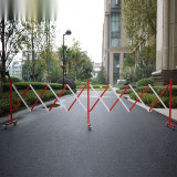 長型移動式伸縮護欄（紅色/白色）折疊式圍籬 鋼製伸縮式隔離欄 11697 - 紅白相間H950xW440+5000MM