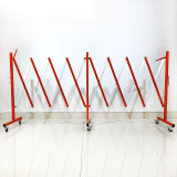長型移動式伸縮護欄（紅色/白色）折疊式圍籬 鋼製伸縮式隔離欄 11697 - 紅白相間H950xW440+5000MM