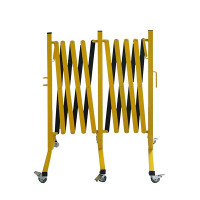 鋼製移動式伸縮護欄（黃色/黑色）雙折式伸縮圍籬 警示圍籬 11698 - 黃黑相間H950xW440+5000MM