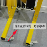 鋼製移動式伸縮護欄（黃色/黑色）雙折式伸縮圍籬 警示圍籬 11698 - 黃黑相間H950xW440+5000MM