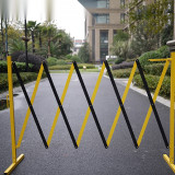 鐵鋁移動式伸縮隔離欄（黃色/黑色）鋼製伸縮圍欄 便攜式圍欄 11701 - 黃黑相間H950xW220+2500MM