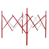 移動式閉合伸縮圍籬（紅/白）人孔警示伸縮圍籬 鋼製伸縮隔離欄 11702 - 紅白相間150×150×1150mm