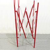 移動式閉合伸縮圍籬（紅/白）人孔警示伸縮圍籬 鋼製伸縮隔離欄 11702 - 紅白相間150×150×1150mm