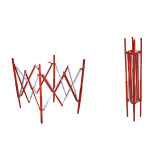 移動式閉合伸縮圍籬（紅/白）人孔警示伸縮圍籬 鋼製伸縮隔離欄 11702 - 紅白相間150×150×1150mm