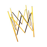 人孔伸縮圍籬（黃色/黑色）便攜式人孔圍籬 人孔伸縮隔離欄 11703 - 黃黑相間150×150×1150mm