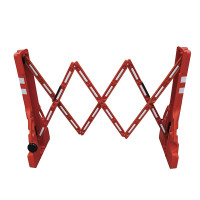 便攜式塑膠伸縮護欄 商場工廠學校交通隔離欄折疊式圍欄柵欄 11705 - 紅白相間H1050xW130+2300MM