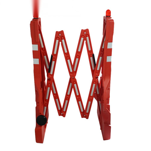 塑膠伸縮護欄（附燈）伸縮式隔離欄 伸縮圍籬 手提圍籬 11706 - 紅白相間H1050xW130+2300MM