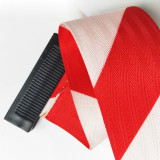 路錐伸縮隔離帶頭（帶長9米）路錐連接帶 路錐警示隔離帶頭 11718 - 紅黑可拓展9m