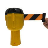 路錐伸縮隔離帶頭（9公尺）誘導柱伸縮帶頭 警示柱伸縮帶 11719 - 黃黑可拓展9m