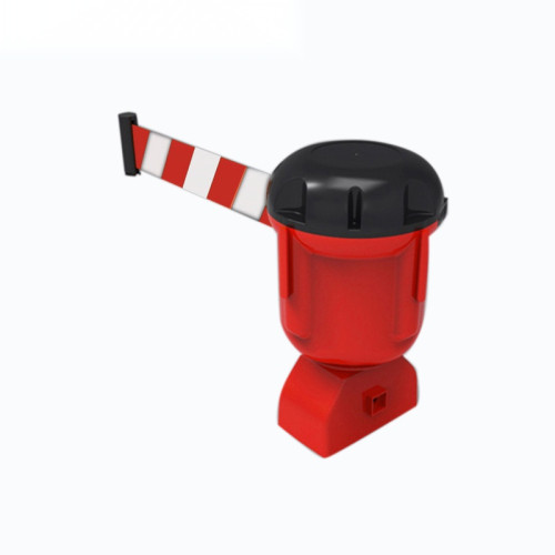 誘導柱伸縮隔離帶頭（9公尺）路錐伸縮帶頭 警示柱伸縮帶 11720 - 紅黑可拓展9m