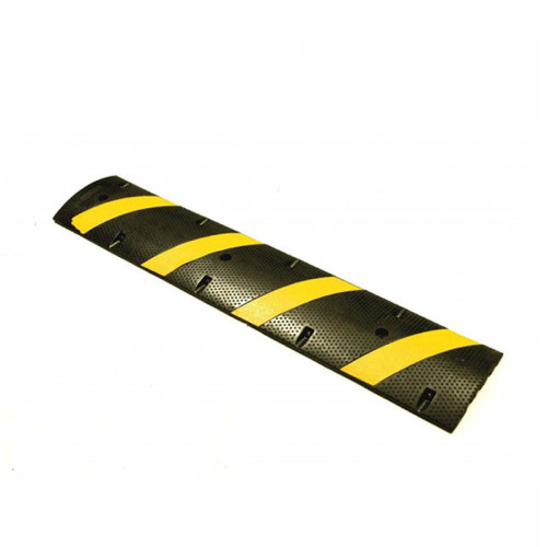 斜紋款橡膠減速帶 122*30*5cm 原生橡膠減速帶 條紋反光減速帶 黃黑反光減速路拱 11724 - 黃黑相間122x30x5cm