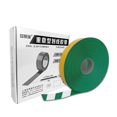 重型式劃線膠帶（綠/白）條紋款重型地面標記膠帶 重型膠帶5cm×30m 11756 - 綠/白50mm×30m