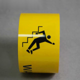 標示膠帶 小心階梯 警示安全標示帶 工廠車間帶圖文耐磨地面膠帶 寬7.5cm長22m 11979 - 黃底黑字75mm×22m