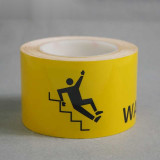 標示膠帶 小心階梯 警示安全標示帶 工廠車間帶圖文耐磨地面膠帶 寬7.5cm長22m 11979 - 黃底黑字75mm×22m