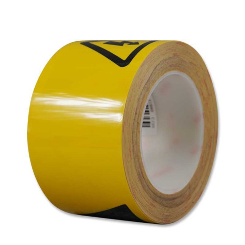 標示膠帶 高壓危險 電力安全警示標示帶 工廠車間帶圖文耐磨地面膠帶 寬7.5cm長22m 11980 - 黃底黑字75mm×22m