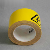 標示膠帶 高壓危險 電力安全警示標示帶 工廠車間帶圖文耐磨地面膠帶 寬7.5cm長22m 11980 - 黃底黑字75mm×22m