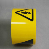 標識膠帶（當心觸電）當心觸電安全膠帶 地面警示貼7.5cm×22m 11981 - 黃底黑字75mm×22m