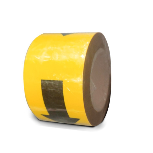 標識膠帶 黃黑箭頭 方向指引導引帶 工廠車間地面安全警示貼 寬7.5cm長22m 11991 - 黃色75mm×22m