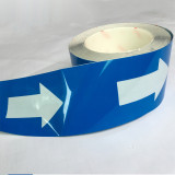 標識膠帶 藍白箭頭 方向指引導帶 工廠車間地面安全警示貼 寬7.5cm長22m 11993 - 藍色75mm×22m