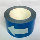 標識膠帶 藍白箭頭 方向指引導帶 工廠車間地面安全警示貼 寬7.5cm長22m 11993 - 藍色75mm×22m