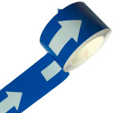 標識膠帶 藍白箭頭 方向指引導帶 工廠車間地面安全警示貼 寬7.5cm長22m 11993 - 藍色75mm×22m