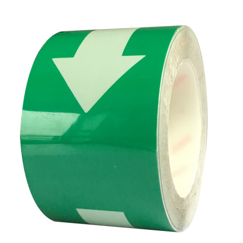 標識膠帶 綠白箭頭 方向指引導帶 工廠車間地面安全警示貼 寬7.5cm長22m 11994 - 綠色75mm×22m