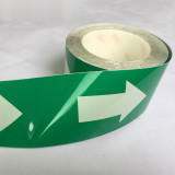 標識膠帶 綠白箭頭 方向指引導帶 工廠車間地面安全警示貼 寬7.5cm長22m 11994 - 綠色75mm×22m