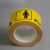 標誌膠帶（請在此線外等候）印字膠帶 75mm×22m 標示膠帶7.5cm×22m 11989 - 黃色75mm×22m