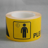 標誌膠帶（請在此線外等候）印字膠帶 75mm×22m 標示膠帶7.5cm×22m 11989 - 黃色75mm×22m