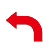 拐角箭頭地貼（10片裝）紅 向左轉向地貼 通道方向地貼 420×350×100mm 11929 - 黃色420×350×100mm