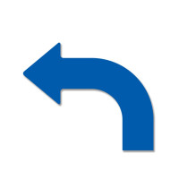 拐角箭頭地貼（10片裝）藍 向左轉向地貼標識 地面警示貼 315×263×75mm 11931 - 藍色315×263×75mm