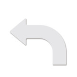拐角箭頭地貼（10片裝）白 向左轉向標識貼 地面警示標識 315×263×75mm 11937 - 白色315×263×75mm