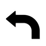 轉角箭頭地貼（10片裝）黑 向左轉地貼標示 左轉彎地貼 210×175×50mm 11939 - 黑色210×175×50mm