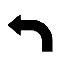 轉角箭頭地貼（10片裝）黑 向左轉地貼標示 左轉彎地貼 210×175×50mm 11939 - 黑色210×175×50mm