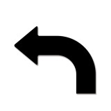 轉角箭頭地貼（10片裝）黑 向左方向指引標識 地面指示貼 420×350×100mm 11941 - 黑色420×350×100mm