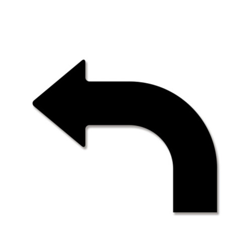 轉角箭頭地貼（10片裝）黑 向左方向指引標識 地面指示貼 420×350×100mm 11941 - 黑色420×350×100mm