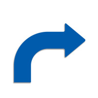 轉角箭頭地貼（10片裝）藍 向右拐彎地貼 方向提示地貼 420×350×100mm 11950 - 藍色420×350×100mm